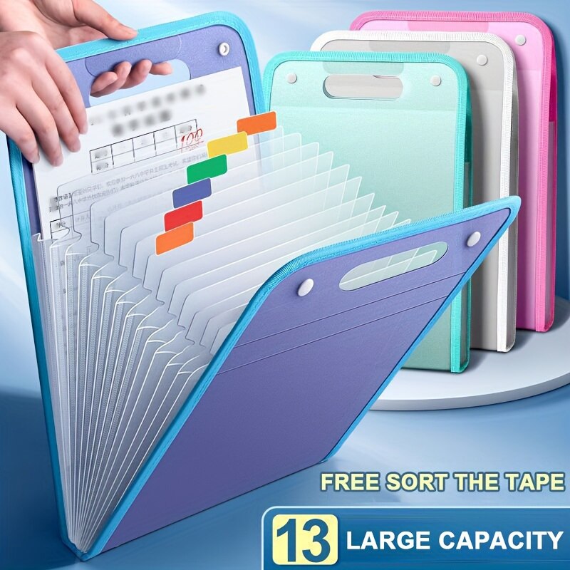Binder Storage Box - 13 포켓 파일 폴더 휴대용 A4