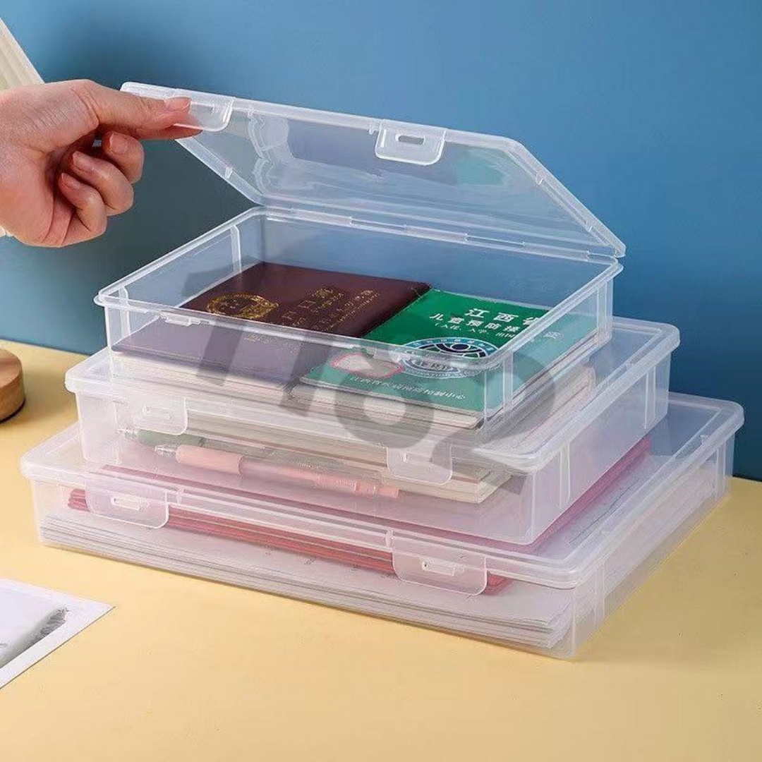 Binder Storage Box - 쌓을 수 있는 투명 A4 문서
