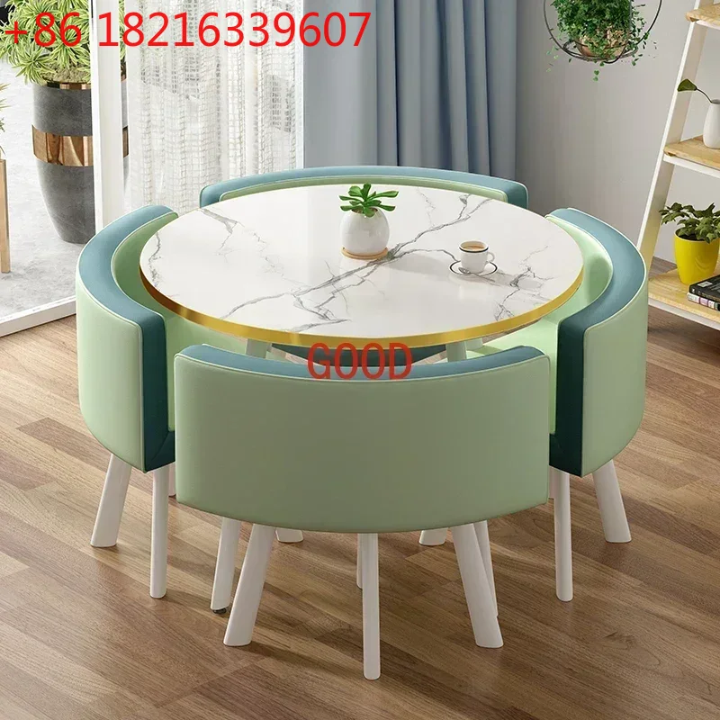 Office Furniture Center - TAO 포커 대리석 식탁 세트 4개