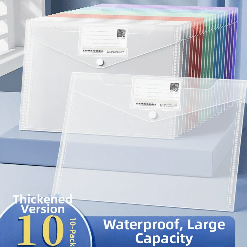 Binder Storage Box - 10 Pcs 투명 A4 파일 폴더