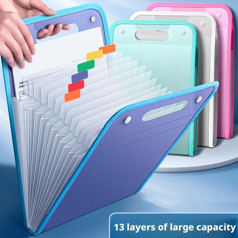 Binder Storage Box - 13 포켓 파일 폴더 휴대용 A4