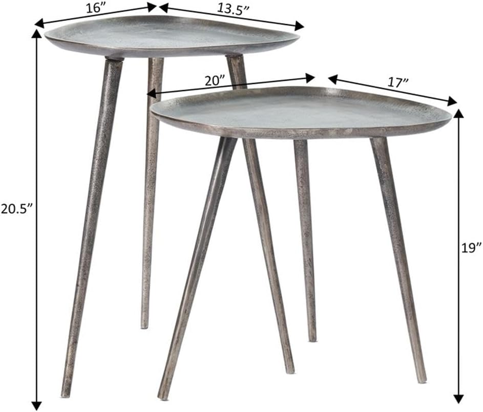 메탈 네스팅 엔드 테이블 세트, 실버 액센트 센터 사이 - Office Furniture Center 리뷰 및 가격