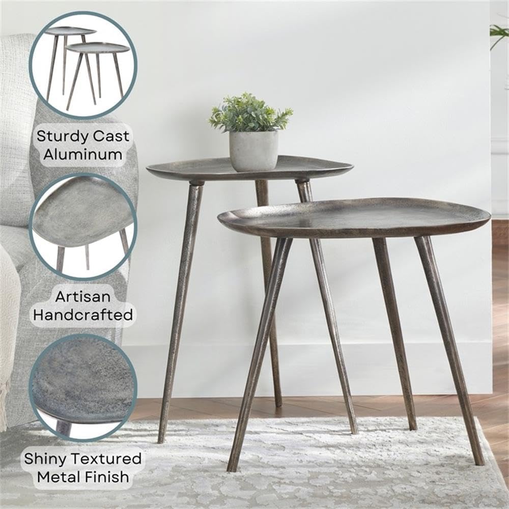 메탈 네스팅 엔드 테이블 세트, 실버 액센트 센터 사이 - Office Furniture Center 리뷰 및 가격