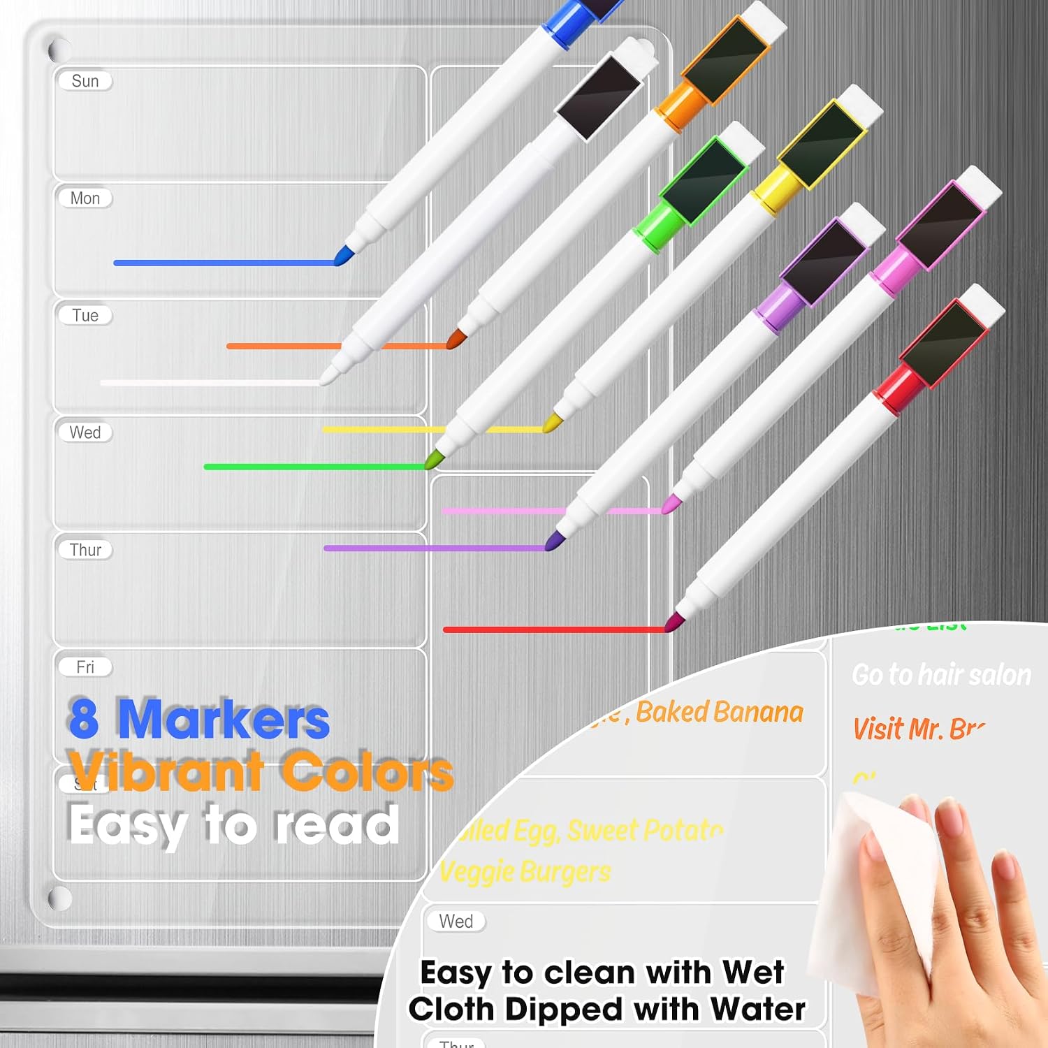 투명 아크릴 자석 냉장고 주간 식단 플래너 드라이 이레 - Dry Erase Weekly 리뷰 및 가격
