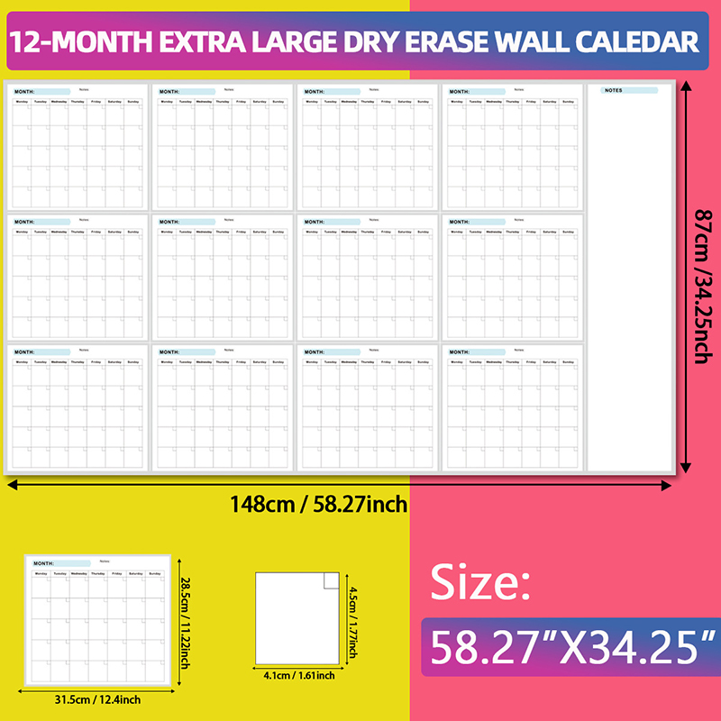 35x58인치 초대형 지울 수 있는 월간 주간 플래너  - Dry Erase Weekly 리뷰 및 가격