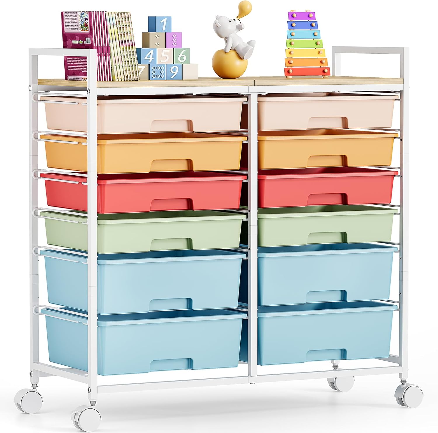 12개 서랍이 있는 롤링 수납 카트, 공예품 보관, 미 - Office Supply Cart 리뷰 및 가격