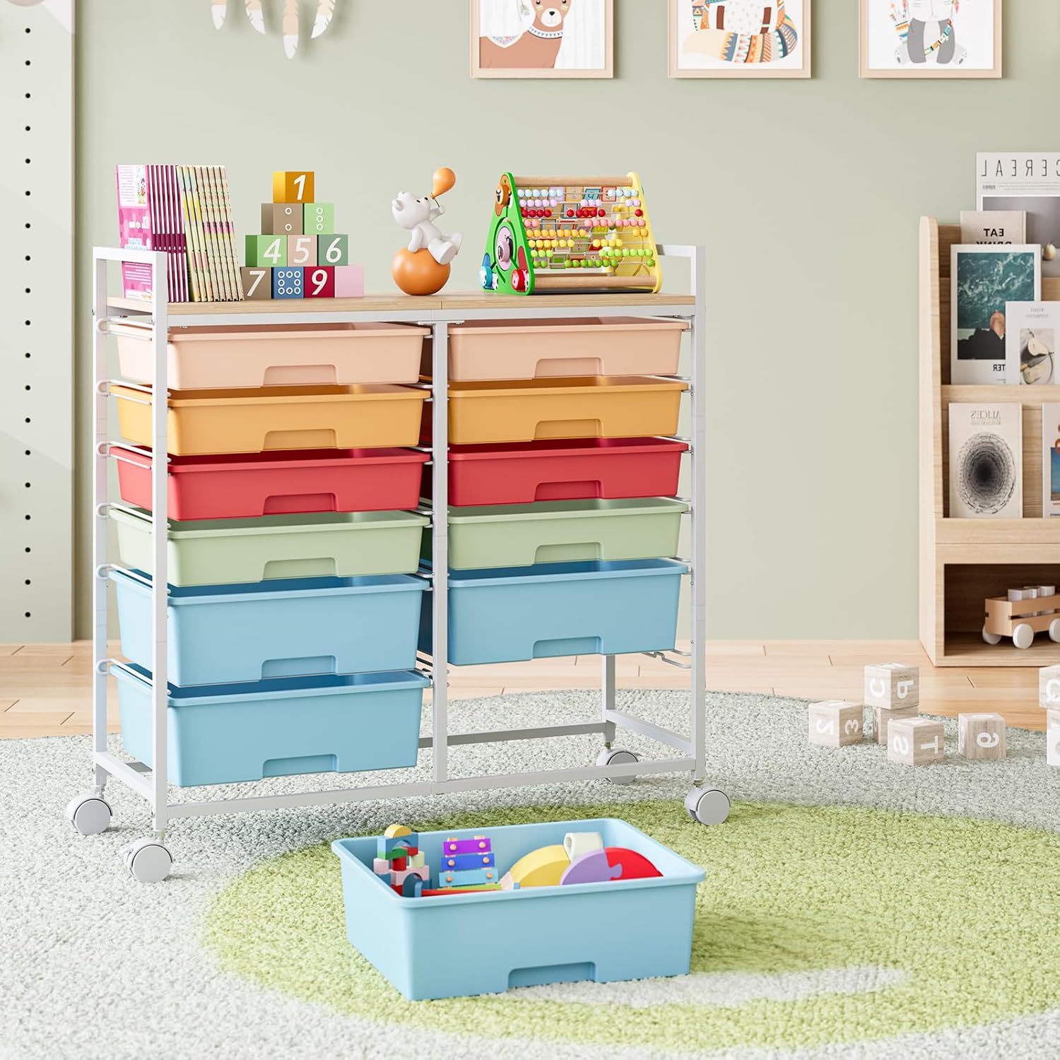 12개 서랍이 있는 롤링 수납 카트, 공예품 보관, 미 - Office Supply Cart 리뷰 및 가격