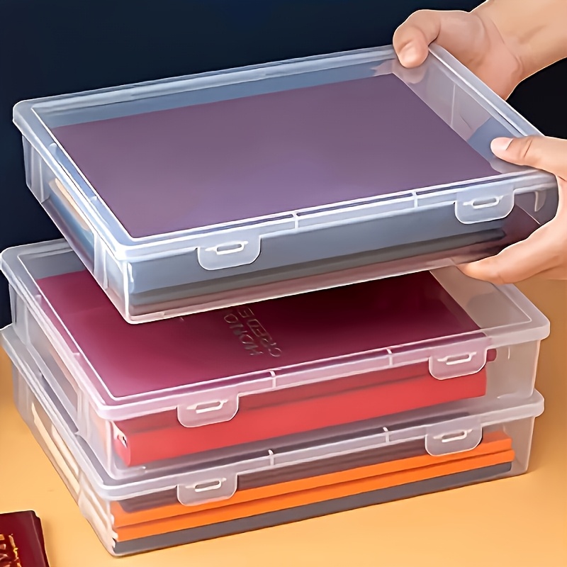 1pc A4 대형 투명 플립 플라스틱 보관함, 사무용  - Binder Storage Box 리뷰 및 가격