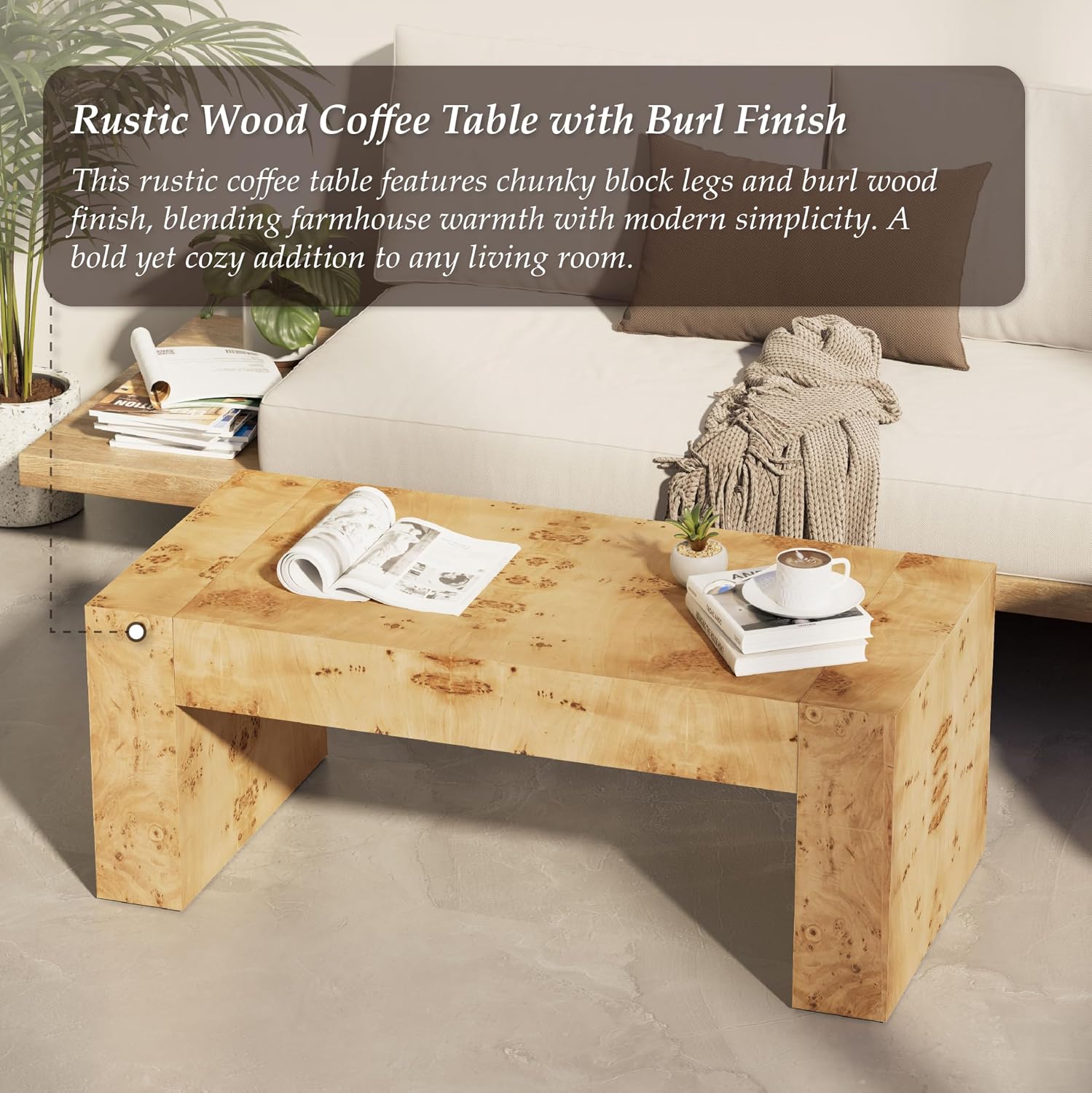 두꺼운 지지대 다리가 있는 버얼 그레인 원목 직사각형  - Office Furniture Center 리뷰 및 가격