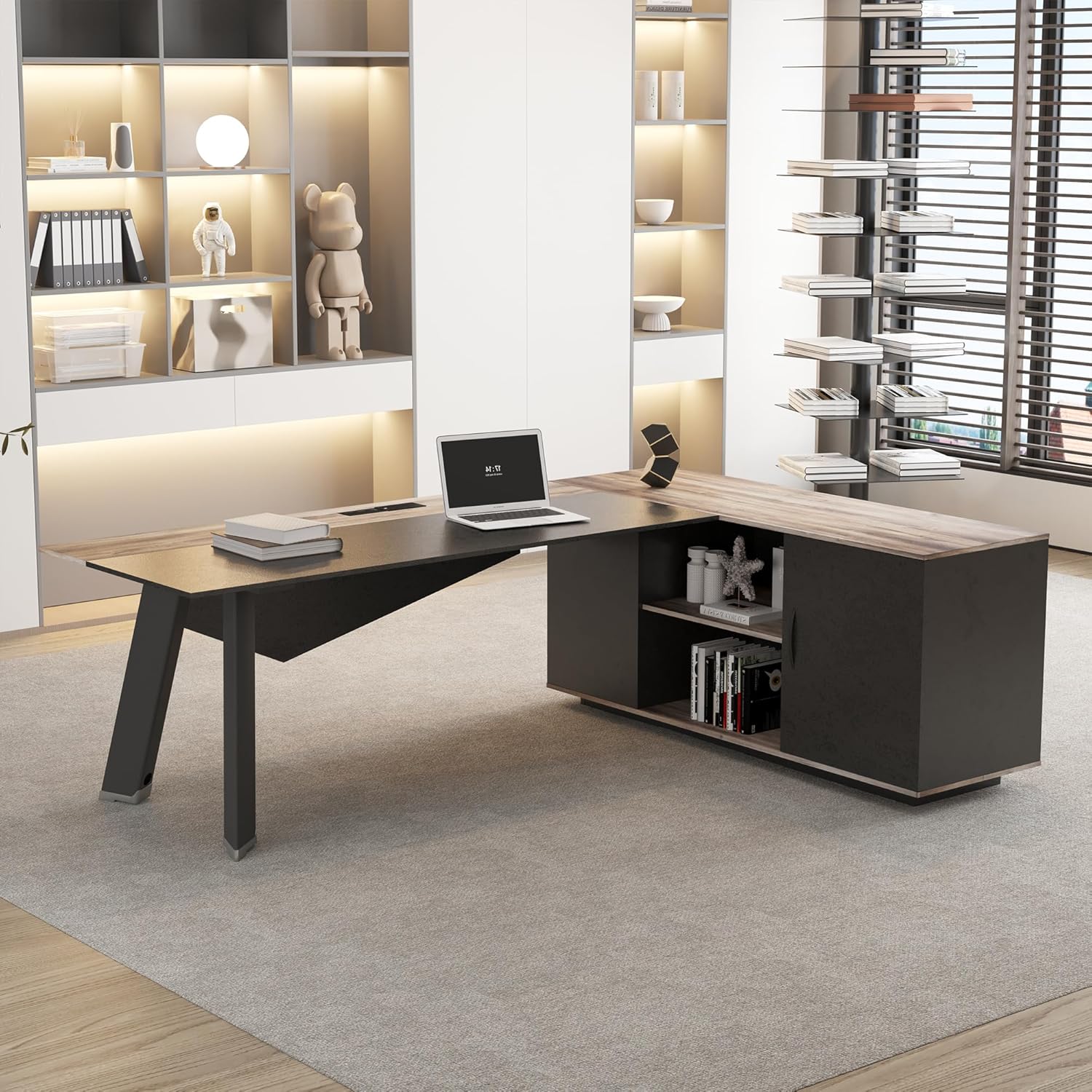 63인치 L자형 임원용 책상(47인치 측면 파일 캐비닛 - Office Furniture Filing Cabinets 리뷰 및 가격