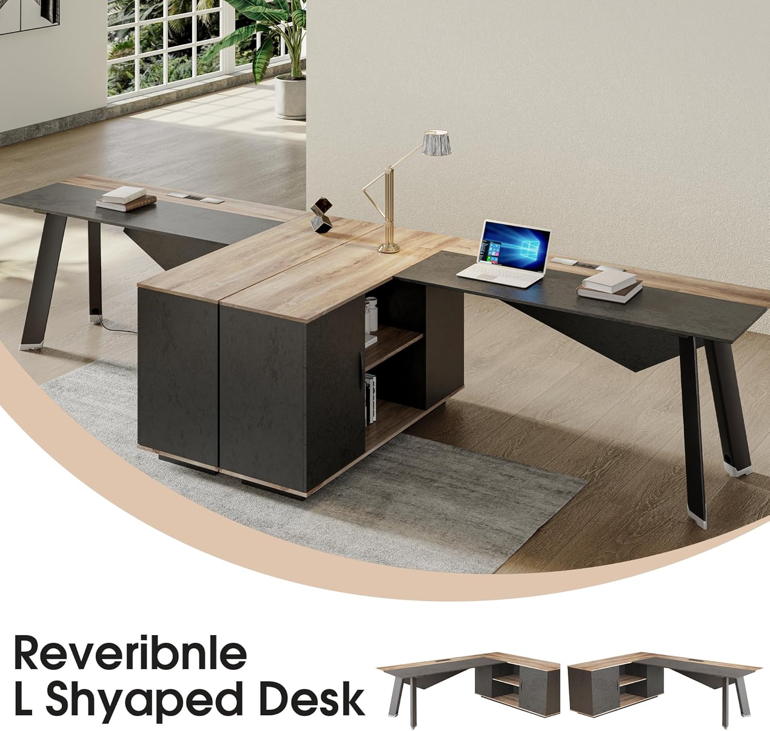 63인치 L자형 임원용 책상(47인치 측면 파일 캐비닛 - Office Furniture Filing Cabinets 리뷰 및 가격