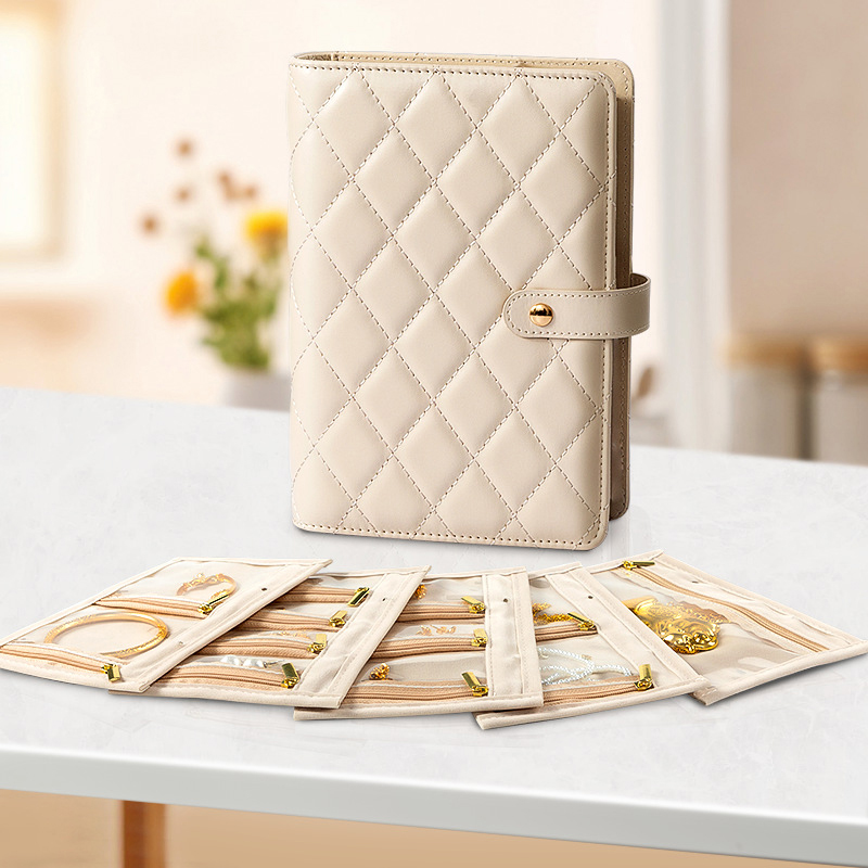 PU 가죽 보석 보관북 지퍼형 투명 포켓 보석 포장 상 - Binder Storage Box 리뷰 및 가격