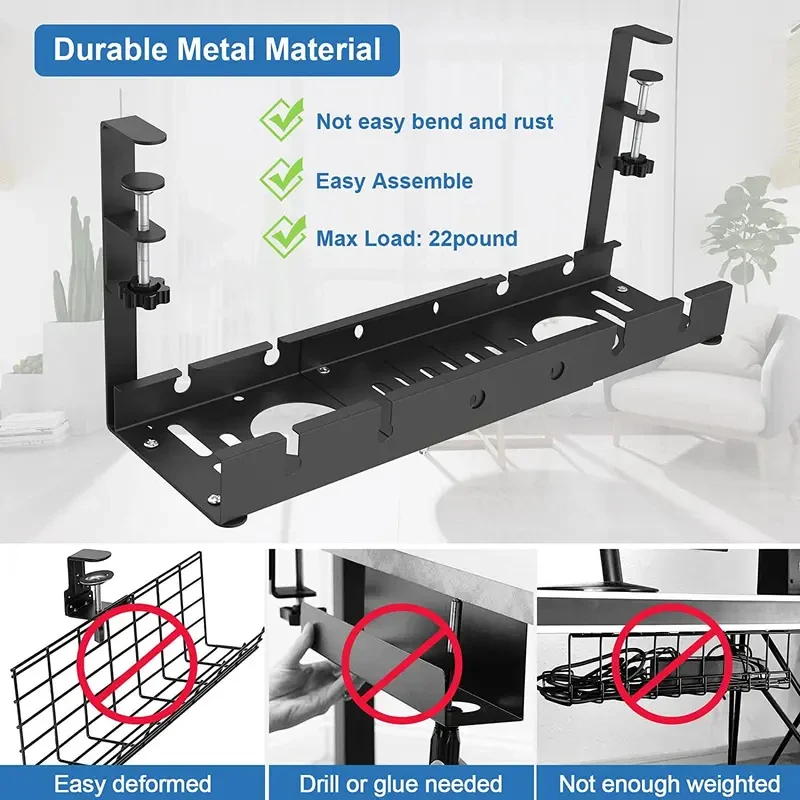 테이블 아래 텔레스코픽 수납 랙 금속 케이블 정리 트레 - Cable Tray Under Desk 리뷰 및 가격