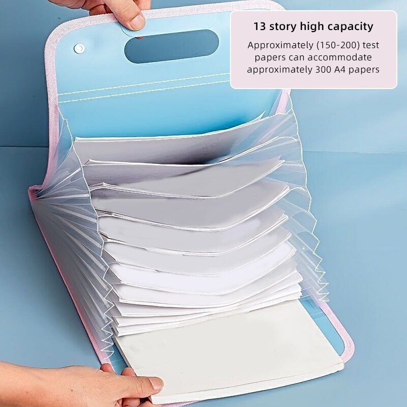 13 포켓 파일 폴더 휴대용 A4 편지 크기 마카롱 컬 - Binder Storage Box 리뷰 및 가격