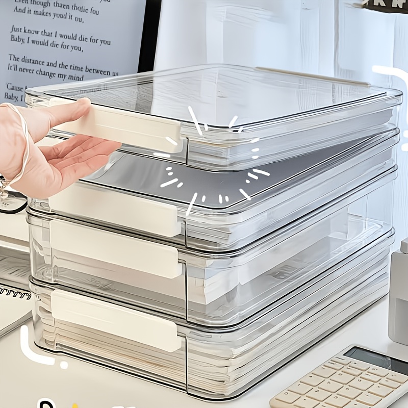 뚜껑이 있는 두꺼운 투명 PET 파일 보관함 2개 세트 - Binder Storage Box 리뷰 및 가격