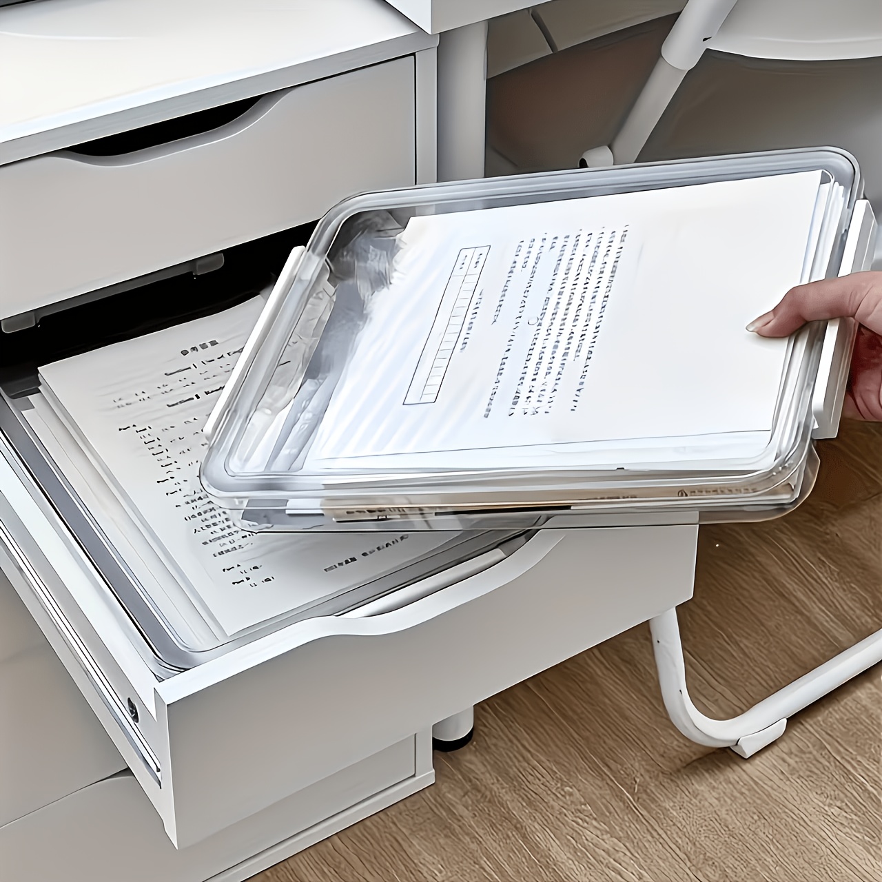 뚜껑이 있는 두꺼운 투명 PET 파일 보관함 2개 세트 - Binder Storage Box 리뷰 및 가격