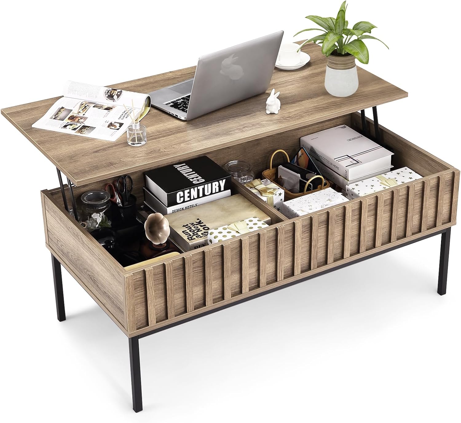 숨겨진 수납공간이 있는 목재 리프트탑 커피 테이블, 홈 - Office Furniture Center 리뷰 및 가격
