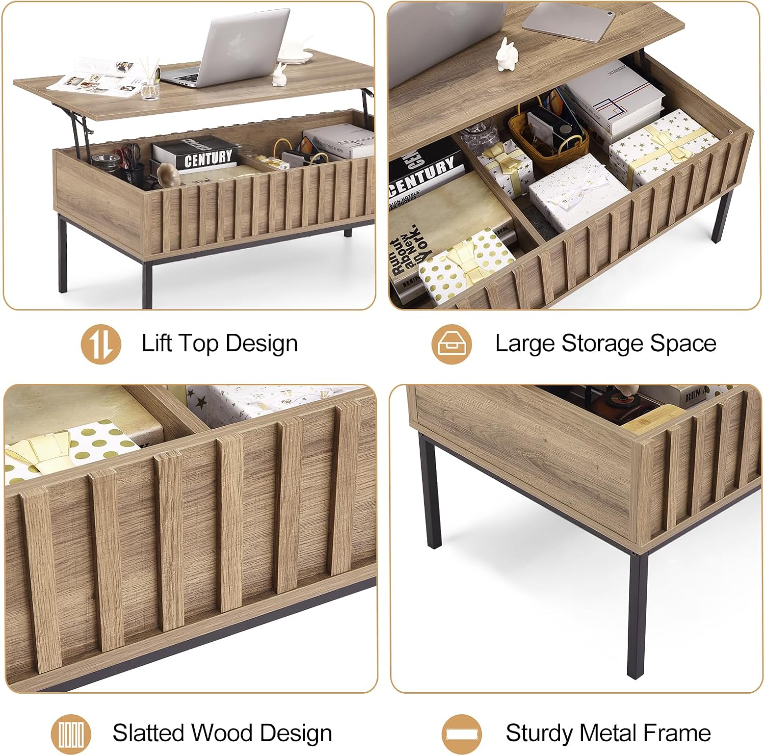 숨겨진 수납공간이 있는 목재 리프트탑 커피 테이블, 홈 - Office Furniture Center 리뷰 및 가격