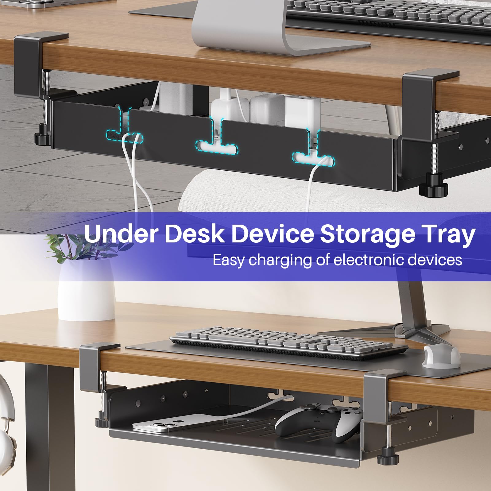 책상 아래 노트북 거치대(드릴 필요 없음), 케이블 정 - Cable Tray Under Desk 리뷰 및 가격