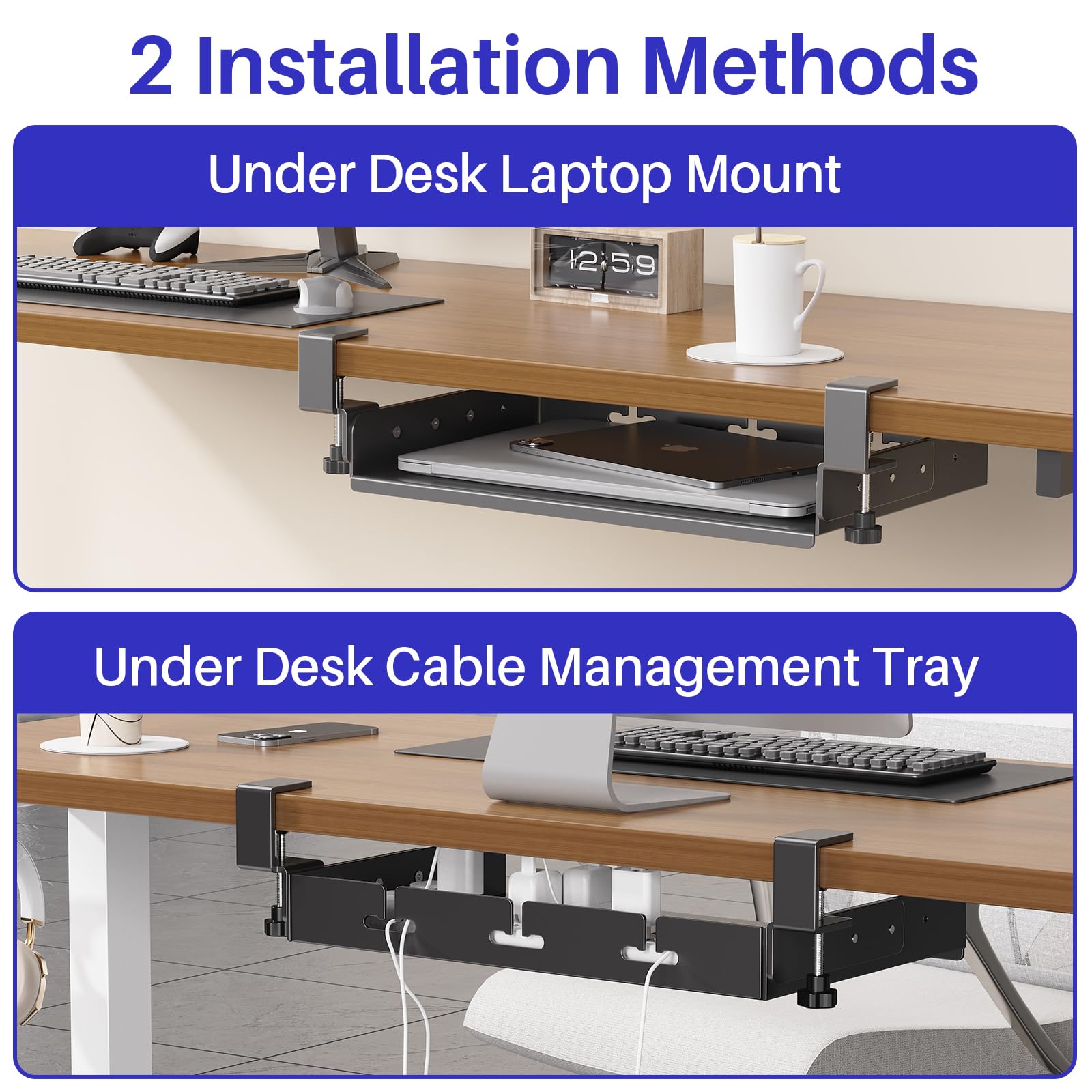 책상 아래 노트북 거치대(드릴 필요 없음), 케이블 정 - Cable Tray Under Desk 리뷰 및 가격