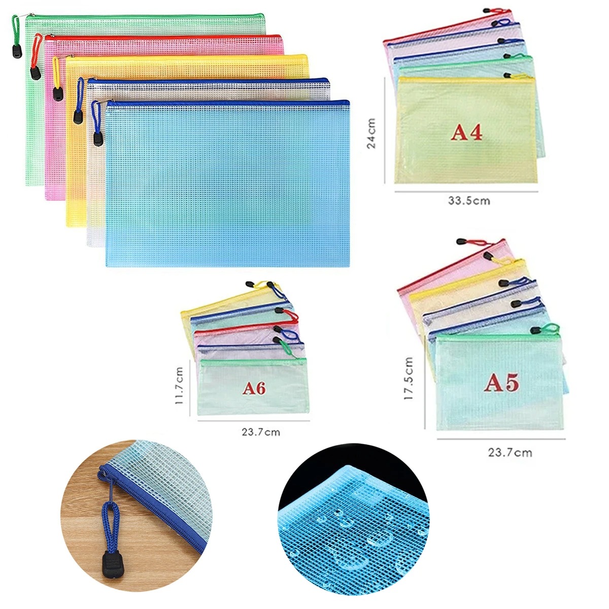 5-100PCS 문구류 보관 폴더 파일 메쉬 지퍼 파우 - Binder Storage Box 리뷰 및 가격