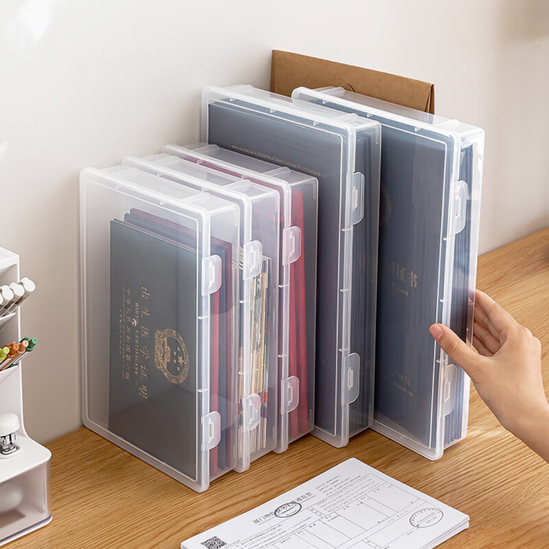 쌓을 수 있는 투명 A4 문서 보관함 래치 뚜껑 플라스 - Binder Storage Box 리뷰 및 가격